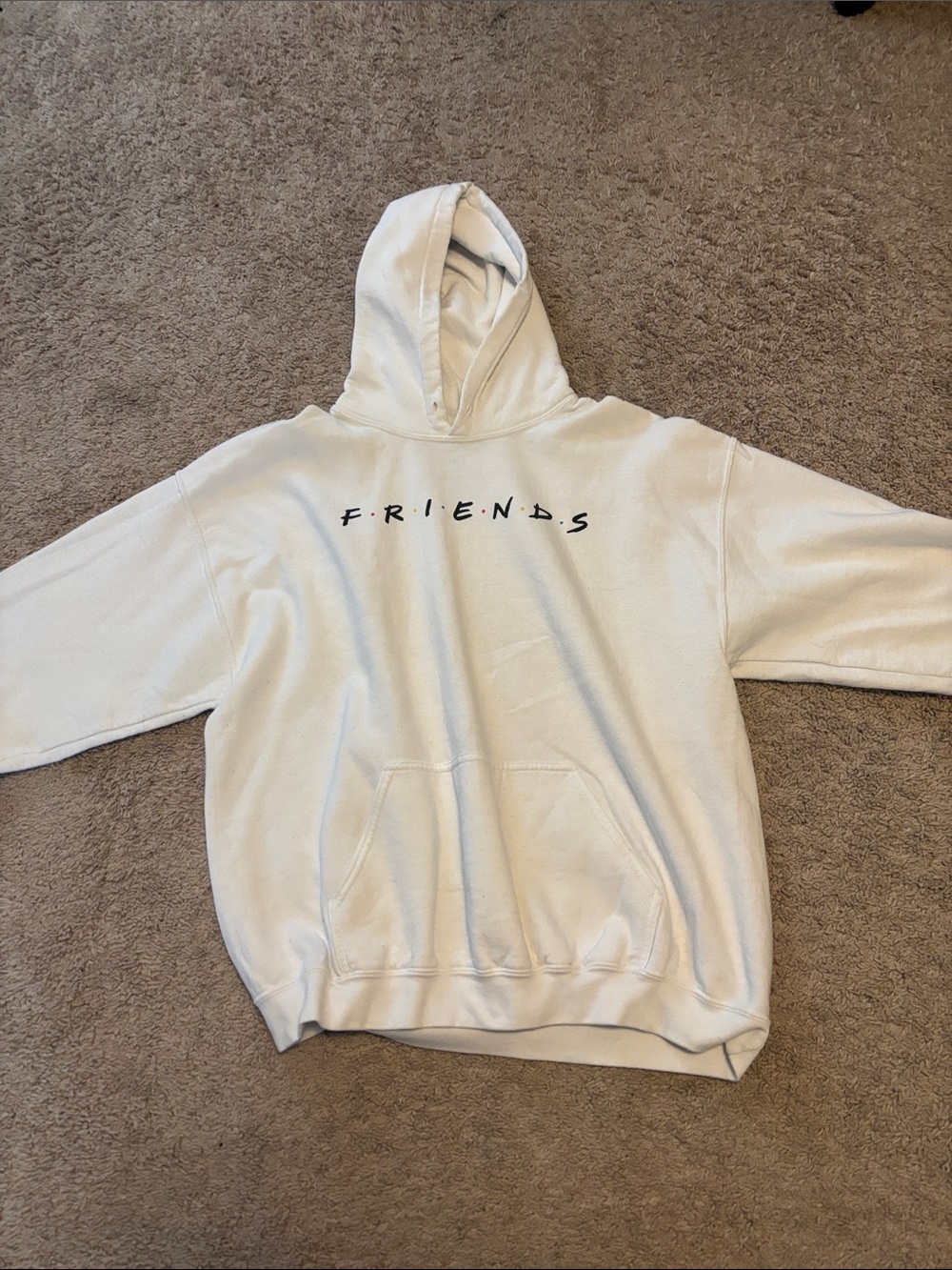 Men’s Large Friends Logo White Hoodie